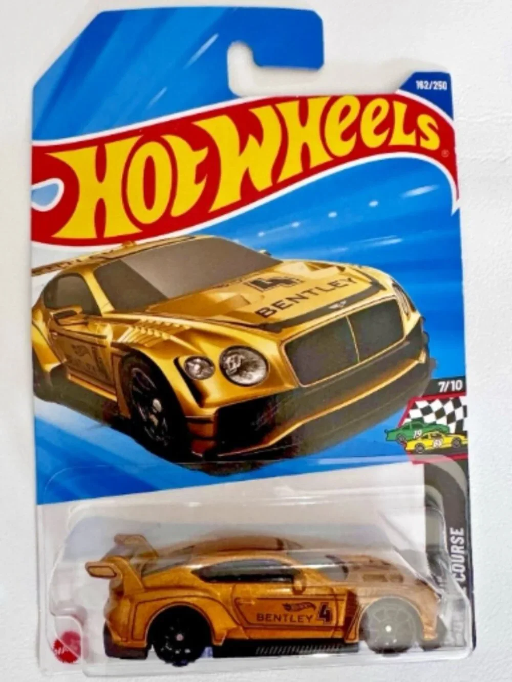Hot Wheels 2018 Bentley Continental GT3 Gold Race Day 7/10 162/250 New Sealed